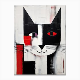 Cubism Unleashed: Minimalist Cat Creations Canvas Print