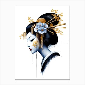 Japan Traditional Geisha Illustration By Ad 111 Canvas Print