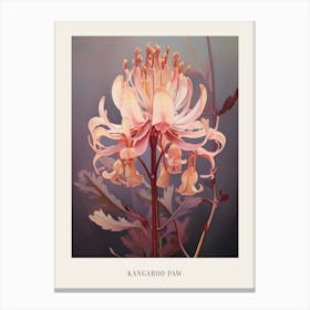 Floral Illustration Kangaroo Paw Flower Poster Canvas Print