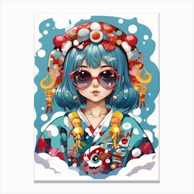 Asian Christmas Girl Canvas Print