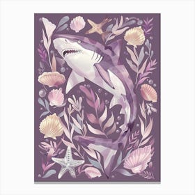 Purple Carpet Shark Illustration 2 Canvas Print
