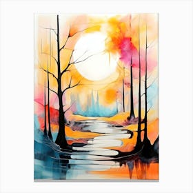 Sunset In The Woods 5 Canvas Print