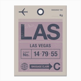 Las Vegas Luggage Tag Canvas Print