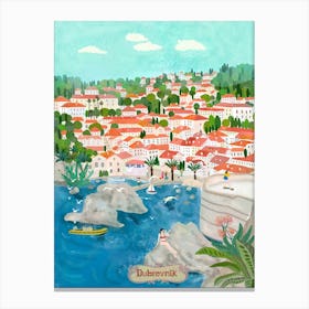 Dubrovnik Blue & Mint Canvas Print
