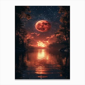 Full Moon Over Water 6 Canvas Print