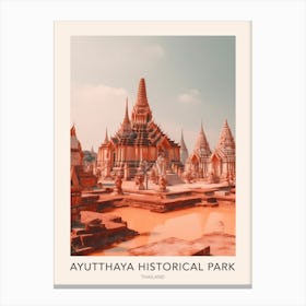 The Ayutthaya Historical Park Thailand 2 Travel Poster Canvas Print