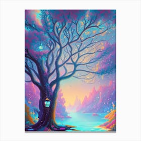 Tree By The Lake 1 Canvas Print