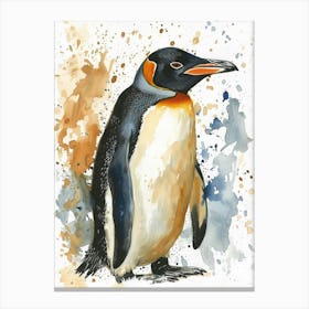 Humboldt Penguin Oamaru Blue Penguin Colony Watercolour Painting 4 Canvas Print