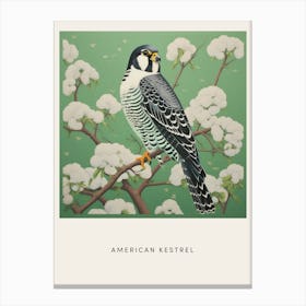 Ohara Koson Inspired Bird Painting American Kestrel 2 Poster Canvas Print