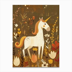 Unicorn In The Meadow Muted Pastels 2 Canvas Print