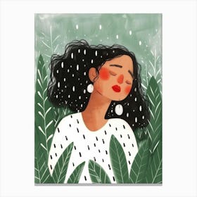 Girl In The Rain 2 Canvas Print