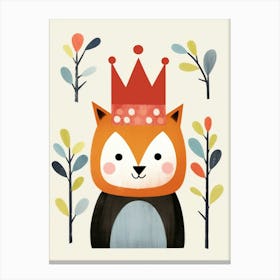 Little Red Panda 7 Wearing A Crown Canvas Print