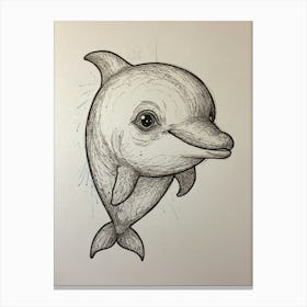 Dolphin Drawing 1 Canvas Print