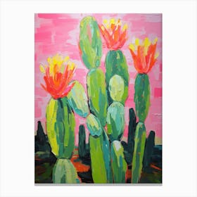 Cactus Painting Moon Cactus 2 Canvas Print