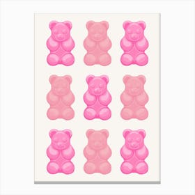 Pink Gummy Bears Canvas Print