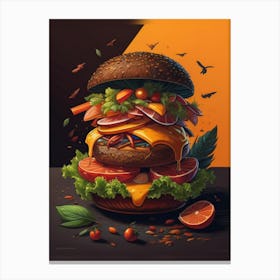 Burger Art Canvas Print