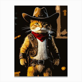 Cowboy Cat Canvas Print