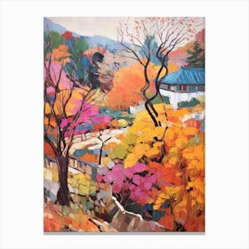 Autumn Gardens Painting The Garden Of Morning Calm South Korea 4 Canvas Print