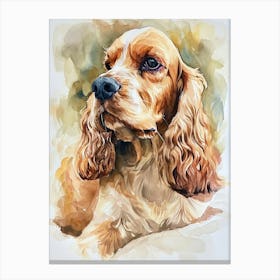 Cocker Spaniel Watercolor Painting 2 Canvas Print