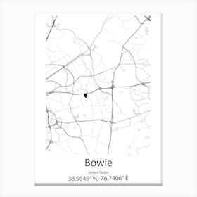 Bowie,United States Minimalist Map Canvas Print