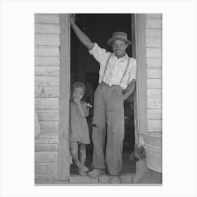 Sharecropper And Young Daughter Standing In Doorway Of Shack Home, New Madrid County, Missouri By Russ Canvas Print