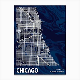 Chicago Crocus Marble Map Canvas Print