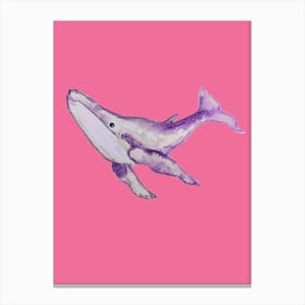 Purple Whale Canvas Print