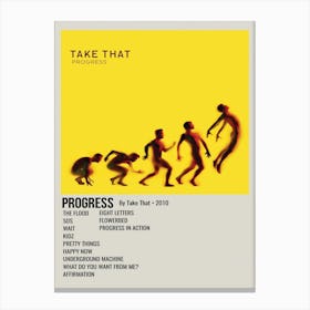 Progress By Take That • 2010 Poster 3 Canvas Print