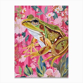 Floral Animal Painting Frog 4 Canvas Print