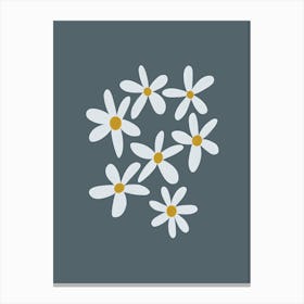 Daisies Navy Canvas Print