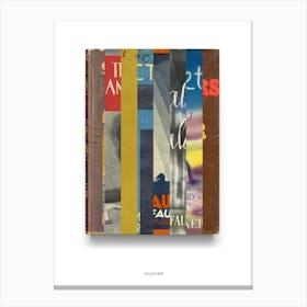 William Faulkner - Book Lover Abstract Print -First Edition Covers Toile