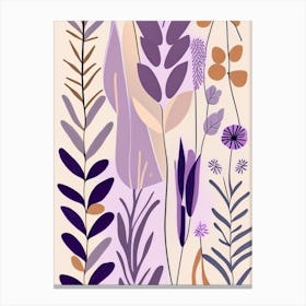 Lavender Wildflower Modern Muted Colours 2 Canvas Print