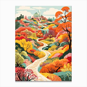 Garden Of The Gods, Usa, United Kingdom In Autumn Fall Illustration 3 Canvas Print