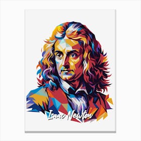 Isaac Newton 02 Portrait WPAP Pop Art Canvas Print