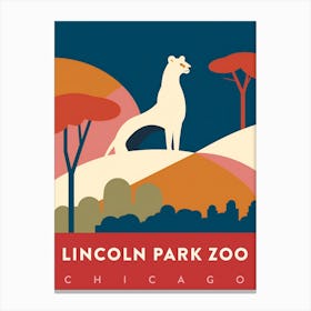Lincoln Park Zoo Chicago Retro Poster 2 Canvas Print