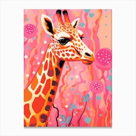 Giraffe Portrait With Patterns 4 Canvas Print