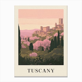 Tuscany Vintage Pink Italy Poster Canvas Print
