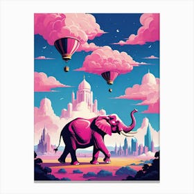 Pink Elephant In The Sky Canvas Print