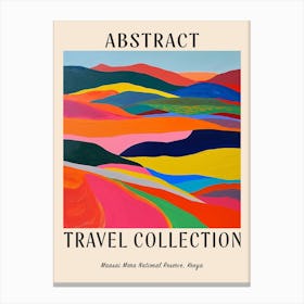 Abstract Travel Collection Poster Maasai Mara National Reserve Kenya 1 Canvas Print