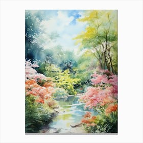 Monets Garden Usa Watercolour 5 Canvas Print