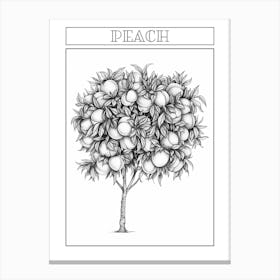 Peach Tree Minimalistic Drawing 3 Poster Canvas Print