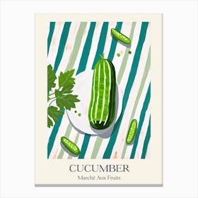 Marche Aux Fruits Cucumber Fruit Summer Illustration 2 Canvas Print