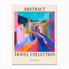 Abstract Travel Collection Poster Quito Ecuador 4 Canvas Print