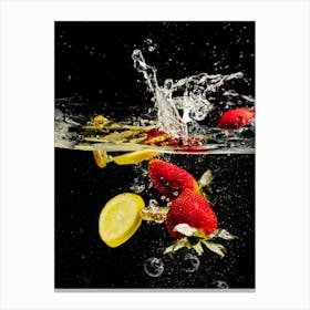 Fruits Strawberry And Lemon Canvas Print