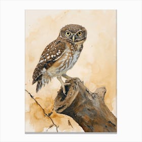 Burmese Fish Owl Painting 2 Canvas Print