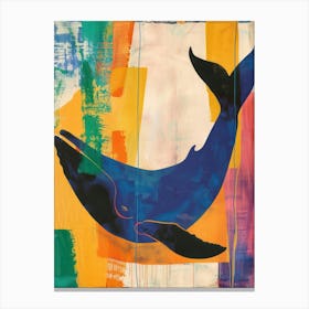 Whale 4 Cut Out Collage Canvas Print