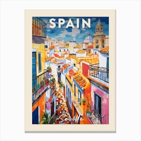 Seville Spain 6 Fauvist Painting Travel Poster Canvas Print