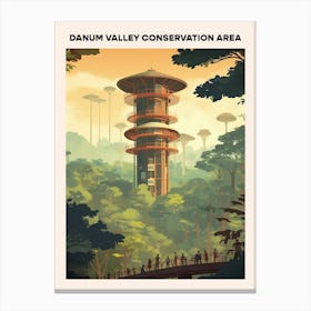 Danum Valley Midcentury Travel Poster Canvas Print