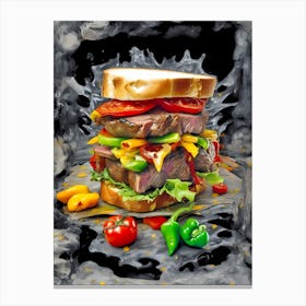 Burger Tower Canvas Print