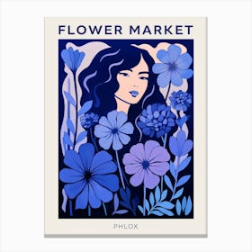 Blue Flower Market Poster Phlox 3 Canvas Print